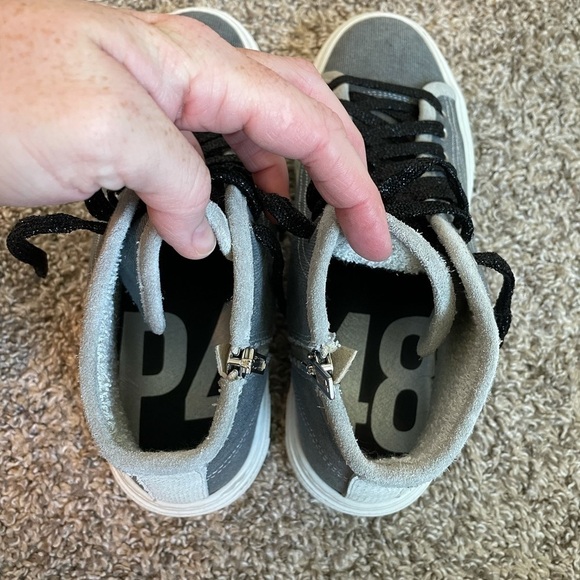 P448. Sally Grey high top platform sneakers size 38 / 7.5 - Picture 7 of 10